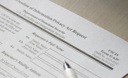 Closeup of Form G-639, Freedom of Information Privacy Act Request
