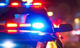 Police cars at night