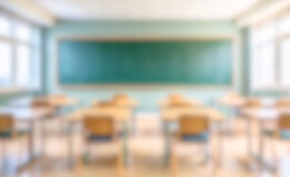 fuzzy picture of classroom and blackboard