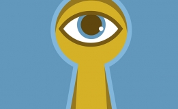 illustration of an eye through a keyhole