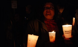 A mourner at the annual Transgender Day of Remembrance