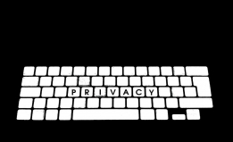 image of a keyboard with the word privacy
