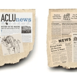 collage of aclu news headlines