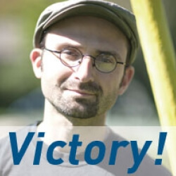 Victory! Picture of client Bob Offer-Westort