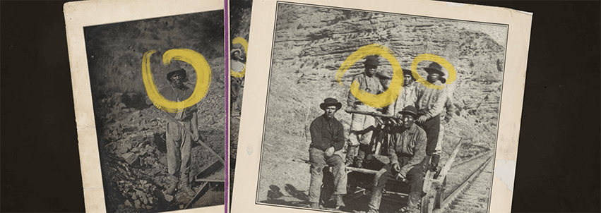 archival photos of miners