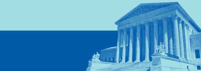 Image of a courthouse with a blue filter over it