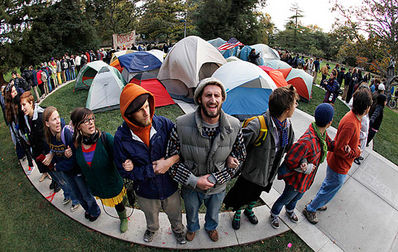 UC Davis students at an Occupy protest.