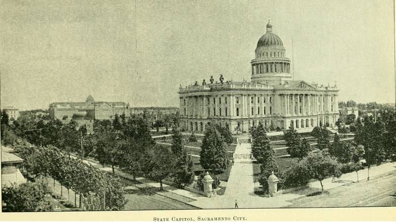 California's Capitol building in Sacramento, 1853. (Wikimedia Commons)
